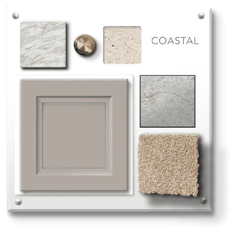 Underwhelming material samples shown in beige