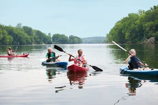 Group of Elderly People Kayaking