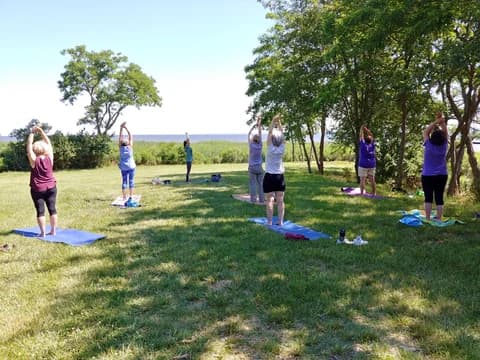 First Session Waterfront Yoga 6.29.20 K. Hovnanian s Four Seasons at Kent Island Image 8 standing